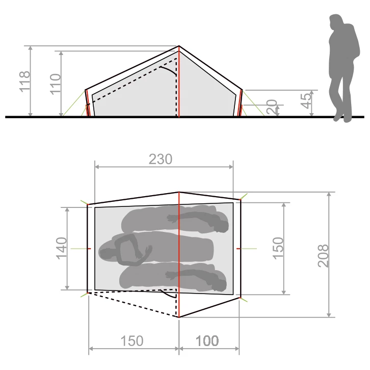 Vaude - Lizard Seamless 2-3P - Tente 2 places 4 Vaude - Lizard Seamless 2-3P - Tente 2 places – Image 4